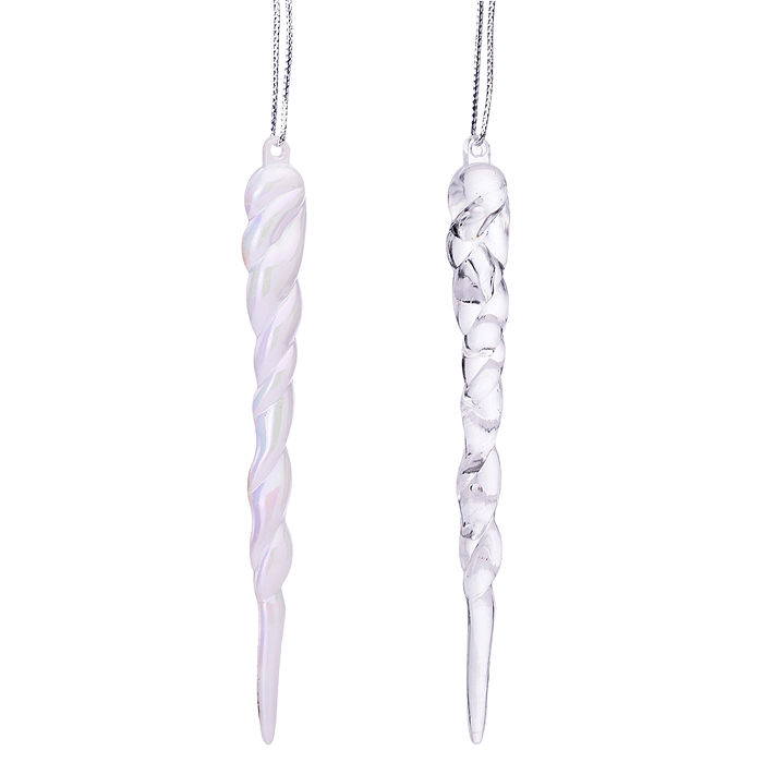 Новогоднее украшение S2272 "Сосулька" 12 см., в пакете Новогоднее украшение S2272 "Сосулька" 12 см., в пакете