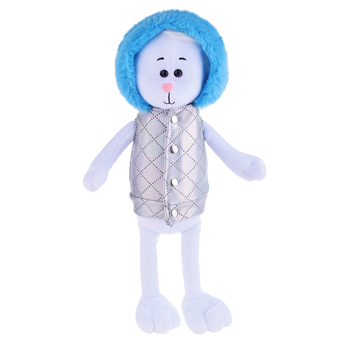 Зайчик Зефир, в жилетке, 25см