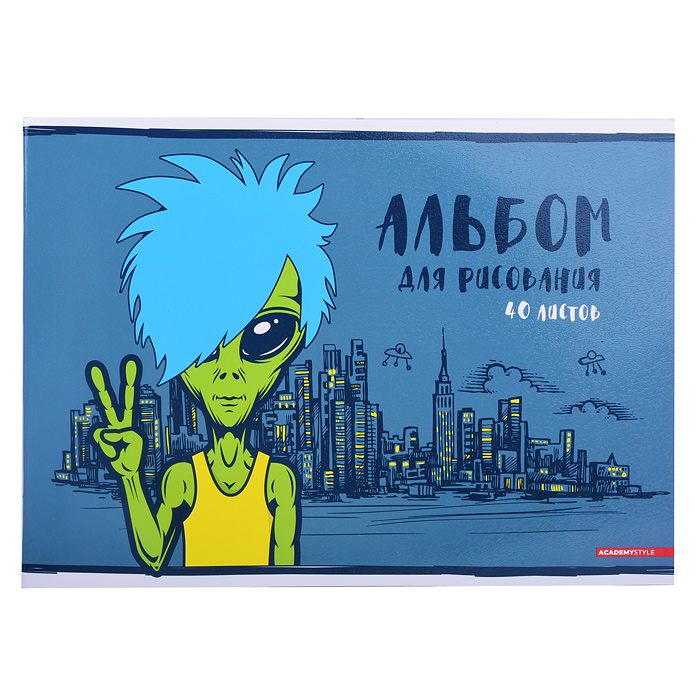 Альбом для рисования 40л., "Гуманоид" скрепка А4 Альбом для рисования 40л., "Гуманоид" скрепка А4