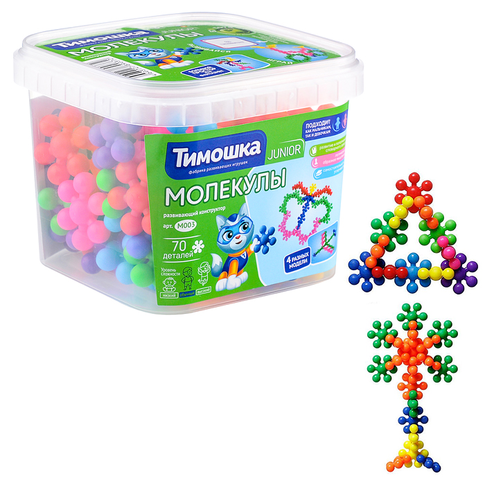 Конструктор "Молекулы" 70 деталей Конструктор "Молекулы" 70 деталей