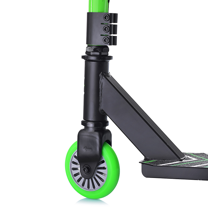 Фото к товару Самокат трюковый ROCKET,колеса PU/пластик 100 мм,ABEC 7, зелёный Самокат трюковый ROCKET,колеса PU/пластик 100 мм,ABEC 7, зелёный