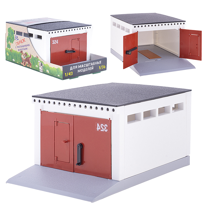 Гараж с распашными воротами (Для масштабных моделей) Гараж с распашными воротами (Для масштабных моделей)