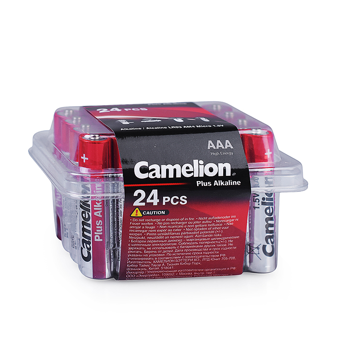 Батарейки алкалиновые Camelion LR03-PB24 LR03 Plus Alkaline (24 шт.) Батарейки алкалиновые Camelion LR03-PB24 LR03 Plus Alkaline (24 шт.)