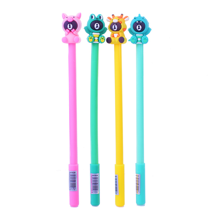 Фото к товару Ручка гелевая "Мишки" 0,5 мм. синие чернила (ассорти) Ручка гелевая "Мишки" 0,5 мм. синие чернила (ассорти)