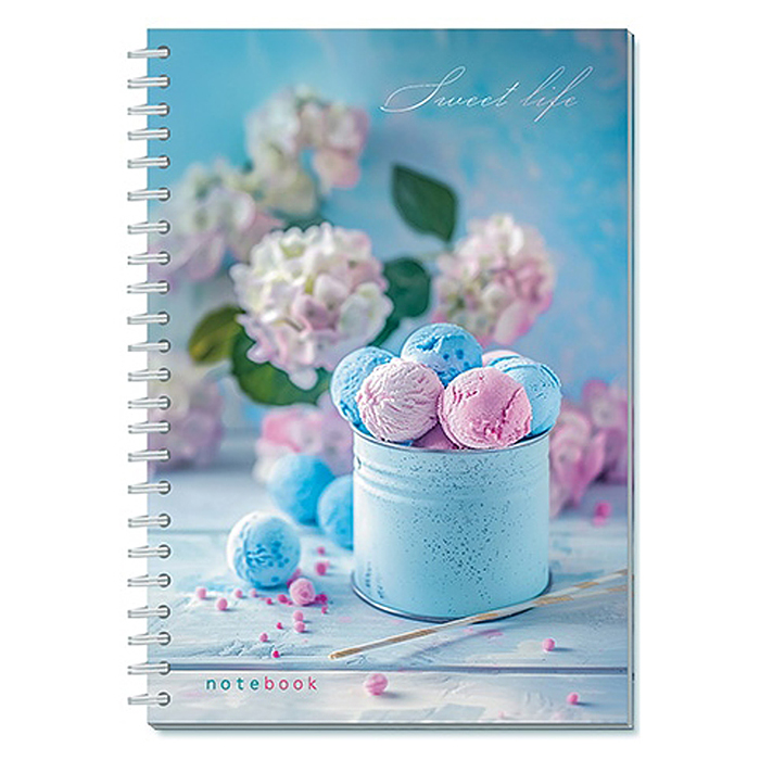 Записная книжка на гребне А5, 7БЦ, 60л."Сладкое настроение" Записная книжка на гребне А5, 7БЦ, 60л."Сладкое настроение"