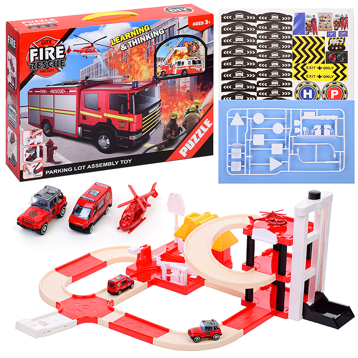 Парковка 558-39A "Пожарная техника" в коробке Парковка 558-39A "Пожарная техника" в коробке