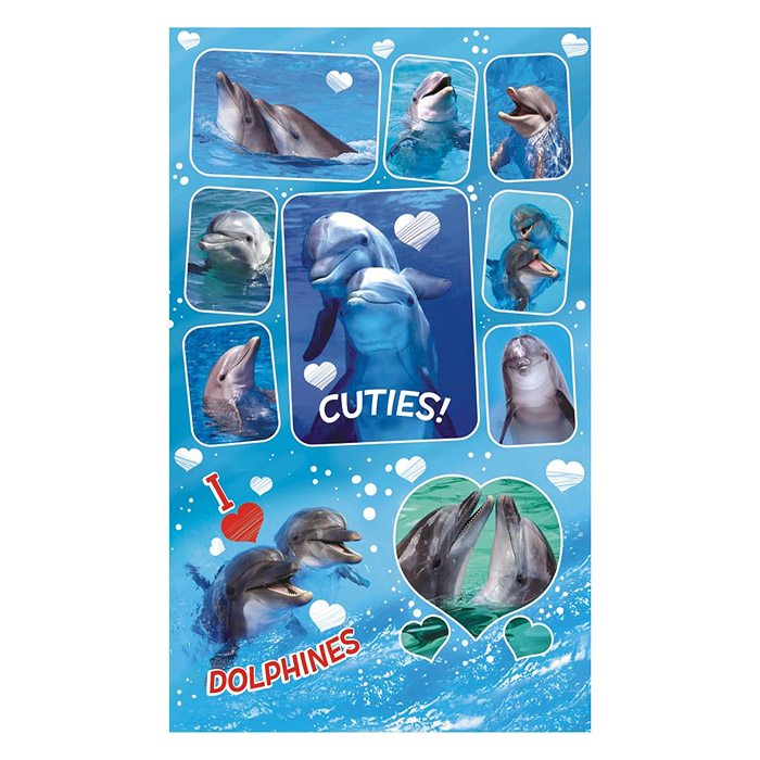 Наклейки (21 глиттер) "Дельфины"