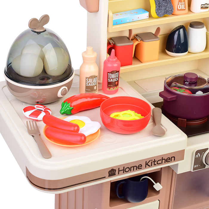 Фото к товару Игровой набор 889-232 "Кухонный гарнитур" бежевый 74 предмета (свет, звук, пар, слив воды) в коробке Игровой набор 889-232 "Кухонный гарнитур" бежевый 74 предмета (свет, звук, пар, слив воды) в коробке