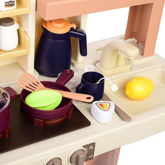 Фото к товару Игровой набор 889-232 "Кухонный гарнитур" бежевый 74 предмета (свет, звук, пар, слив воды) в коробке Игровой набор 889-232 "Кухонный гарнитур" бежевый 74 предмета (свет, звук, пар, слив воды) в коробке