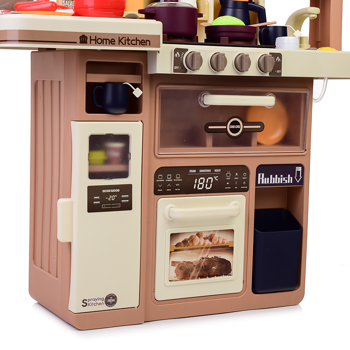 Фото к товару Игровой набор 889-232 "Кухонный гарнитур" бежевый 74 предмета (свет, звук, пар, слив воды) в коробке Игровой набор 889-232 "Кухонный гарнитур" бежевый 74 предмета (свет, звук, пар, слив воды) в коробке