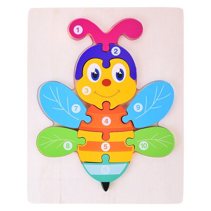 Пазл-вкладыш D1327 "Пчелка разноцветная" Пазл-вкладыш D1327 "Пчелка разноцветная"