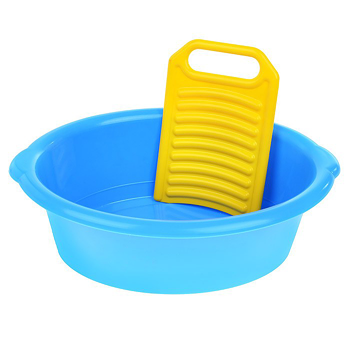 Фото к товару Игровой набор "Золушка" 2пр. (тазик, стиральная доска) Игровой набор "Золушка" 2пр. (тазик, стиральная доска)