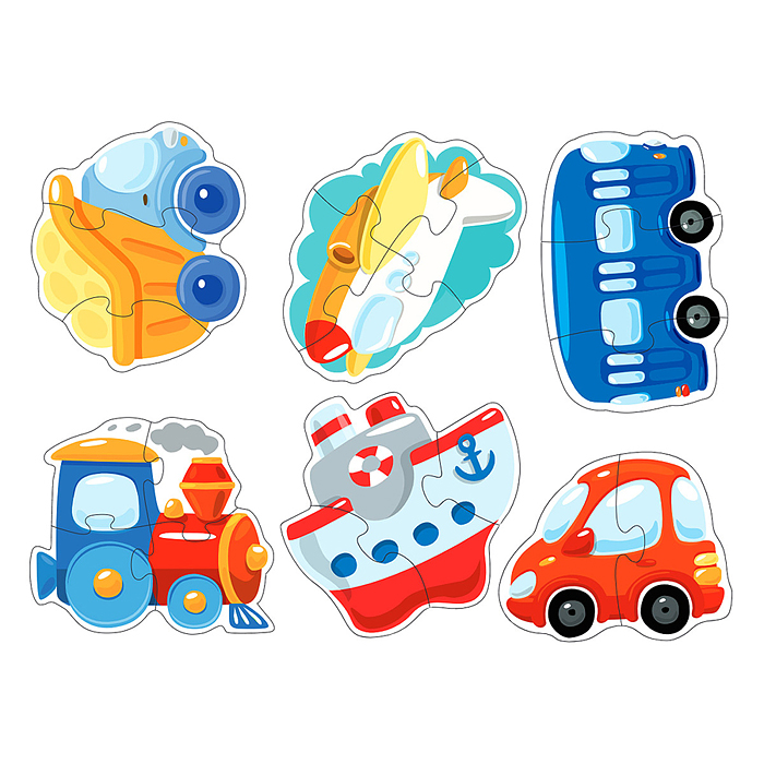 Фото к товару Пазлы-контуры мягкие "Транспорт" 6 штук Baby Toys Пазлы-контуры мягкие "Транспорт" 6 штук Baby Toys