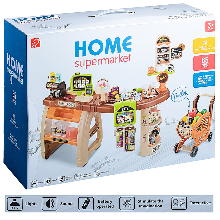Игровой набор 668-68 "Супермаркет" (свет, звук) в коробке