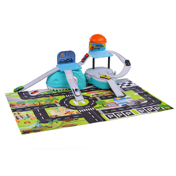 Фото к товару Автотрек 6625 "Дино: хранитель машин" (бирюзовый) в коробке Автотрек 6625 "Дино: хранитель машин" (бирюзовый) в коробке