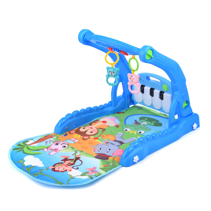 Фото к товару Коврик развивающий/ходунки 696-R28 "Веселые друзья" голубой, с пианино, в коробке Коврик развивающий/ходунки 696-R28 "Веселые друзья" голубой, с пианино, в коробке