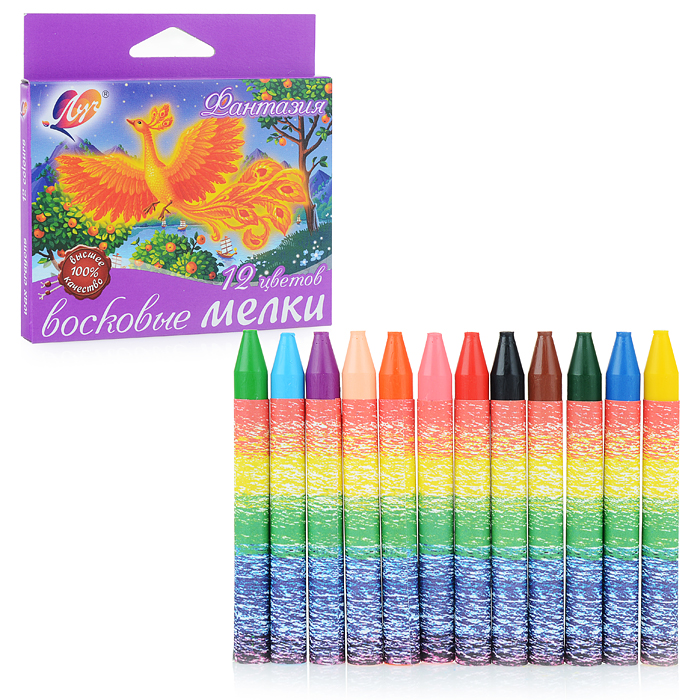 Мелки восковые 12цв. на масляной основе "Фантазия" (круглые) Мелки восковые 12цв. на масляной основе "Фантазия" (круглые)