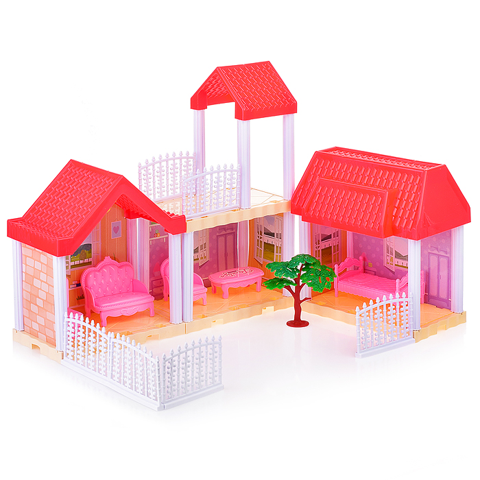 Фото к товару Домик для куклы 666-7S-1 "Сказочная вилла" на батарейках, в коробке Домик для куклы 666-7S-1 "Сказочная вилла" на батарейках, в коробке