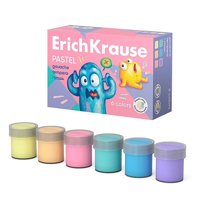 Гуашь "Jolly Friends Pastel "6 цветов по 20 мл. пастельные цвета Гуашь "Jolly Friends Pastel "6 цветов по 20 мл. пастельные цвета