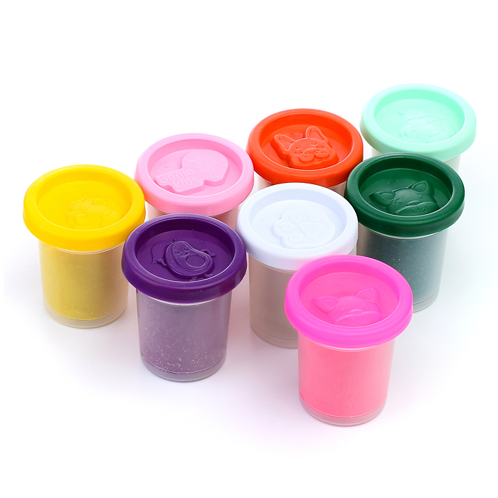 Фото к товару Набор для лепки "Тесто-пластилин с блестками" 8 цветов Набор для лепки "Тесто-пластилин с блестками" 8 цветов