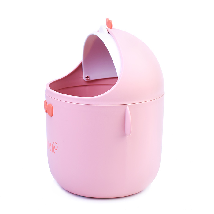 Фото к товару Контейнер для мусора настольный пластиковый "Kawaii" 12x12x20 см с крышкой, овальной формы Контейнер для мусора настольный пластиковый "Kawaii" 12x12x20 см с крышкой, овальной формы