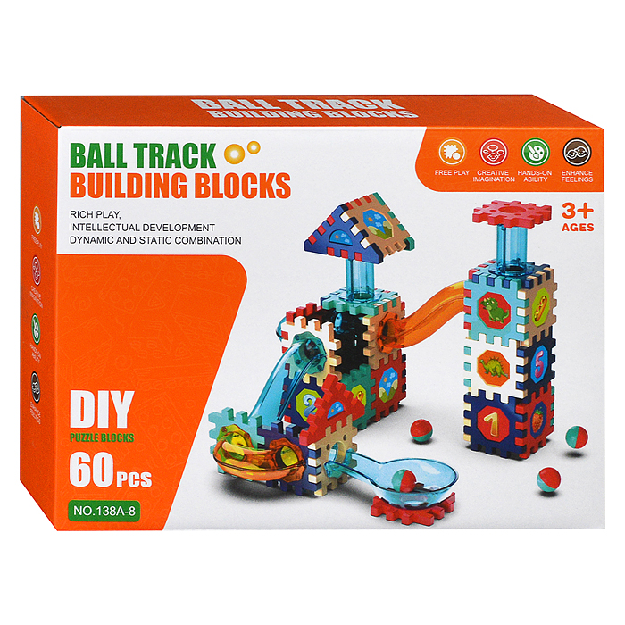 Фото к товару Конструктор 138A-2 "Ball Track-1" (60 дет.) в коробке Конструктор 138A-2 "Ball Track-1" (60 дет.) в коробке