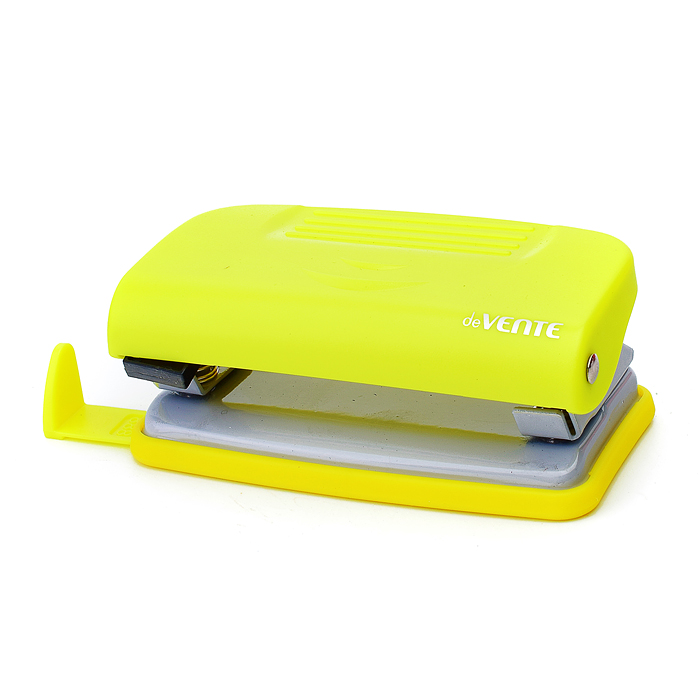 Фото к товару Дырокол "Neon" (10 листов) пластиковый с линейкой, в картонной коробке, неоновый желтый Дырокол "Neon" (10 листов) пластиковый с линейкой, в картонной коробке, неоновый желтый