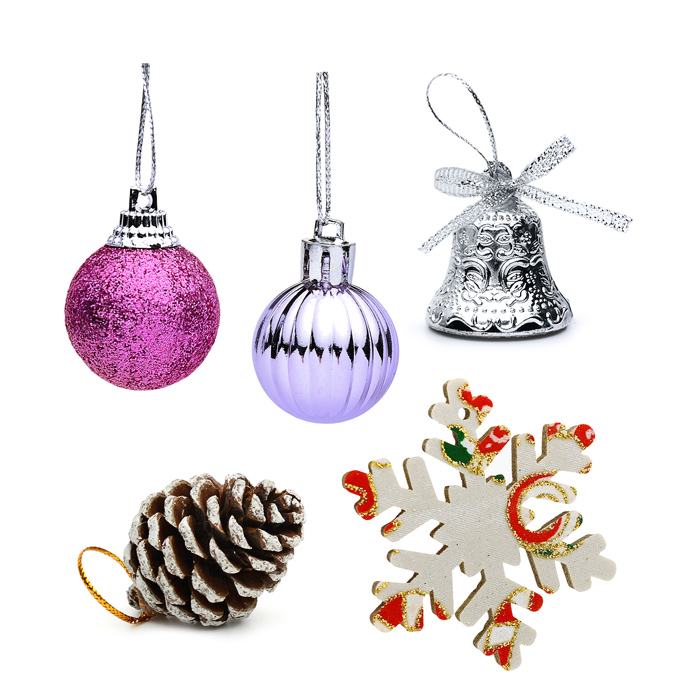 Набор новогодних украшений S1607 "Новогодний шарм" (3см.* 24шт.)