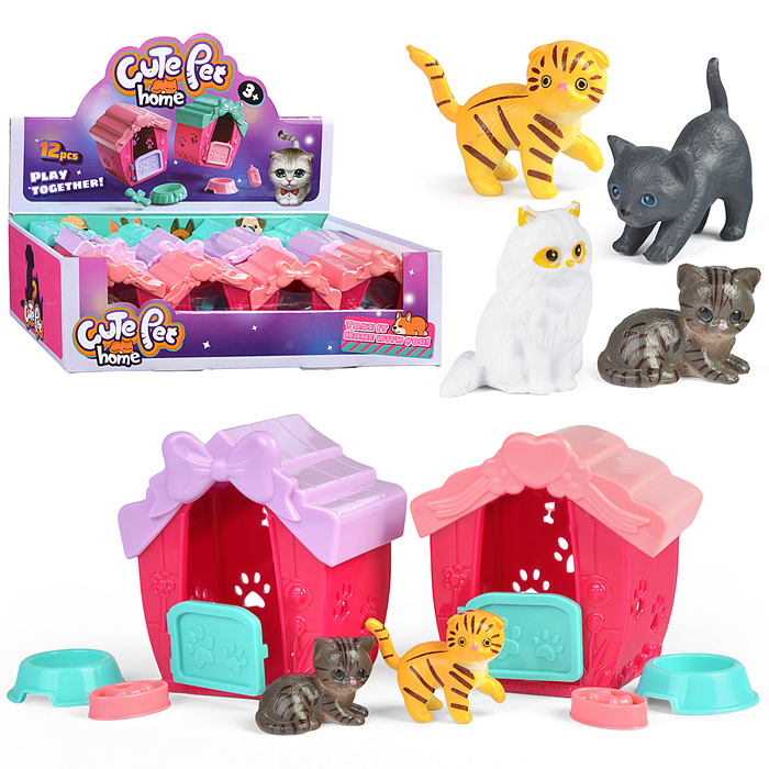Набор питомцы 2401-4 "Котята" с аксессуарами, в коробке ( в ассортименте)
