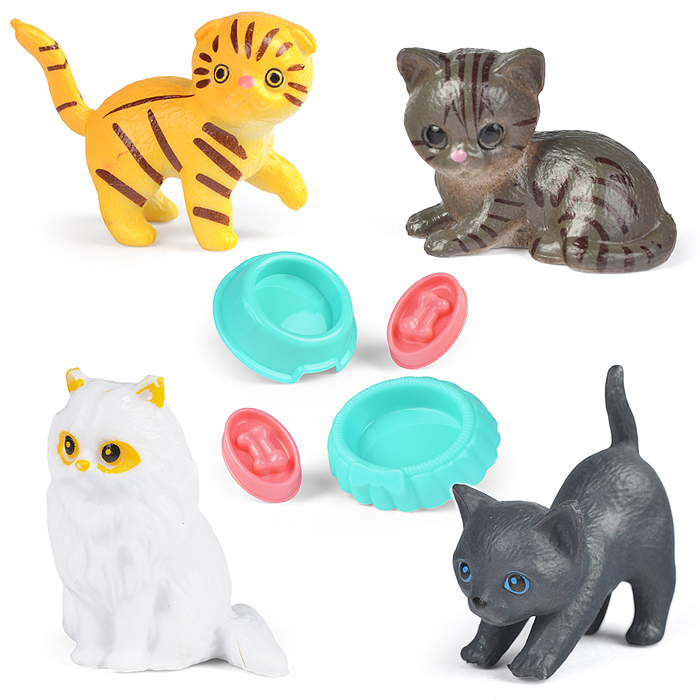 Набор питомцы 2401-4 "Котята" с аксессуарами, в коробке ( в ассортименте)