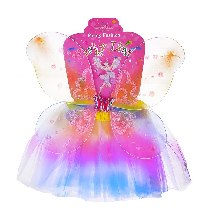Фото к товару Набор "Крылья карнавальные" S1529 Яркая фея (ободок, крылья, палочка, юбка) в пакете Набор "Крылья карнавальные" S1529 Яркая фея (ободок, крылья, палочка, юбка) в пакете