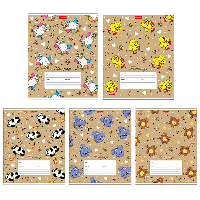 Тетрадь 12л линия "Забавные зверушки" 65г/кв.м Тетрадь 12л линия "Забавные зверушки" 65г/кв.м