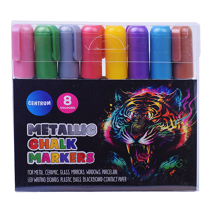 Фото к товару Меловые маркеры (металлический шелк), 8 цв., 3-5 мм толщина письма Меловые маркеры (металлический шелк), 8 цв., 3-5 мм толщина письма