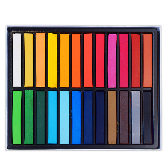 Фото к товару Пастель сухая художественная мягкая 24 цвета, квадратное сечение 65x10 мм, в картонной кор Пастель сухая художественная мягкая 24 цвета, квадратное сечение 65x10 мм, в картонной кор