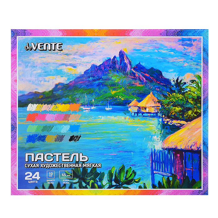 Фото к товару Пастель сухая художественная мягкая 24 цвета, квадратное сечение 65x10 мм, в картонной кор Пастель сухая художественная мягкая 24 цвета, квадратное сечение 65x10 мм, в картонной кор