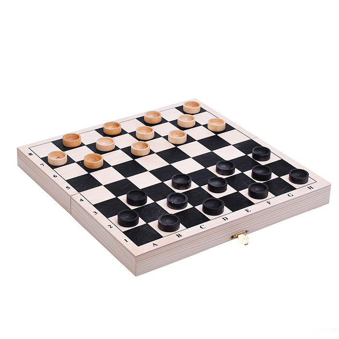 Игра 2в1 дорожная с обиходными деревянными шахматами "Объедовские" (шахматы, шашки) "Классика" (290*