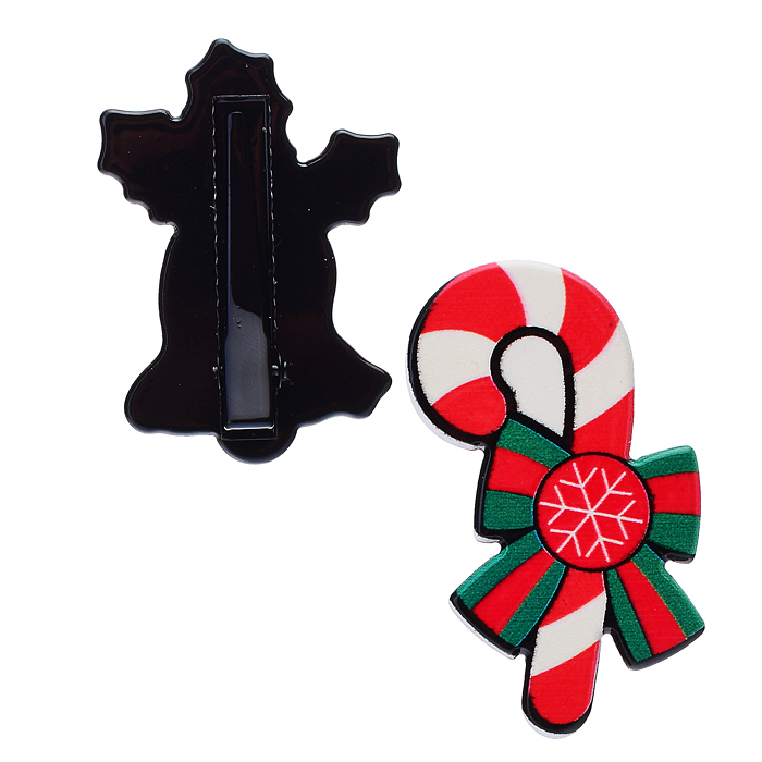 Новогоднее украшение-значки/заколки S1785 "Новогодний бум" на листе