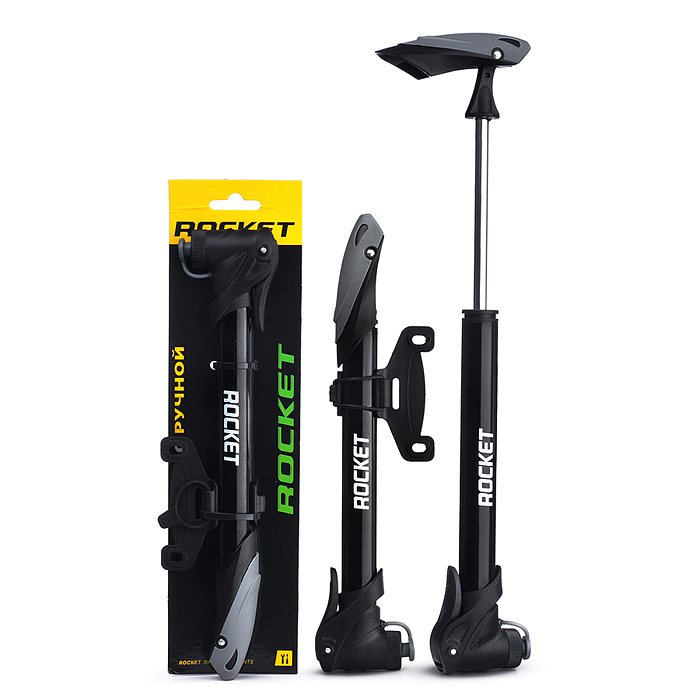 Насос ручной велосипедный Rocket, алюминий, A/V, Presta Насос ручной велосипедный Rocket, алюминий, A/V, Presta