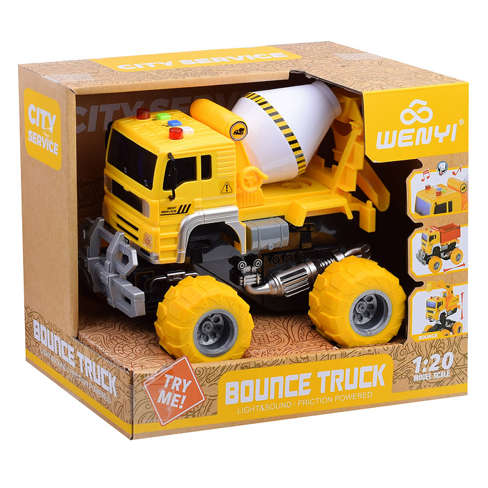 Фото к товару Машина WY513B "Миксер" 1:20 (свет, звук) на батарейках, в коробке Машина WY513B "Миксер" 1:20 (свет, звук) на батарейках, в коробке