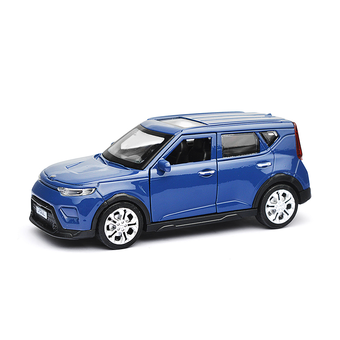 Машина металл KIA soul 12 см, (двери, багаж., темно-синий)инерц., в коробке