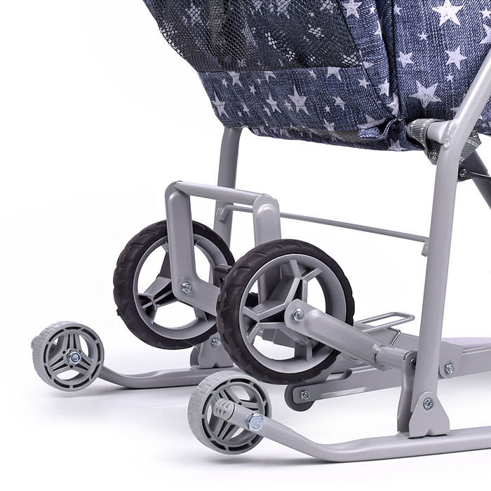 Фото к товару Коляска комбинированная "Наши детки 6" джинс со звездами (серый каркас) Коляска комбинированная "Наши детки 6" джинс со звездами (серый каркас)