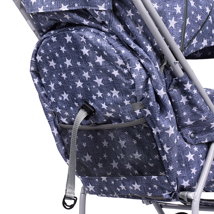 Фото к товару Коляска комбинированная "Наши детки 6" джинс со звездами (серый каркас) Коляска комбинированная "Наши детки 6" джинс со звездами (серый каркас)