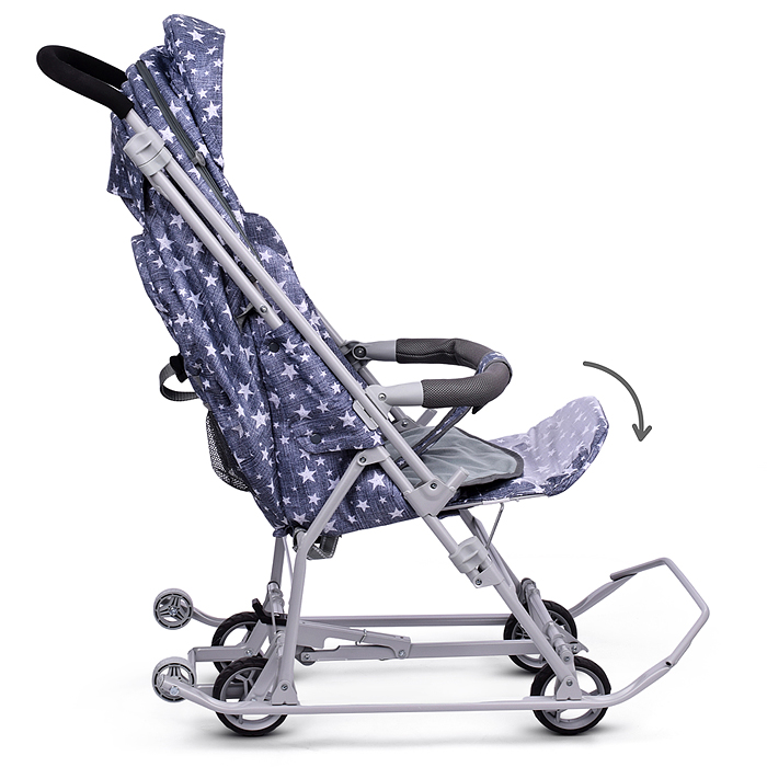 Фото к товару Коляска комбинированная "Наши детки 6" джинс со звездами (серый каркас) Коляска комбинированная "Наши детки 6" джинс со звездами (серый каркас)