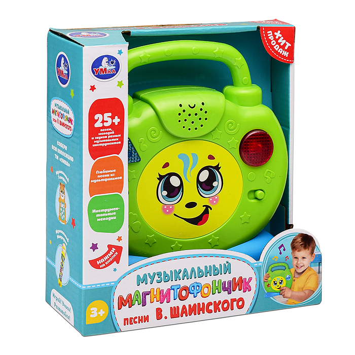 Фото к товару Магнитофончик Шаинский музыка бат., в коробке Магнитофончик Шаинский музыка бат., в коробке