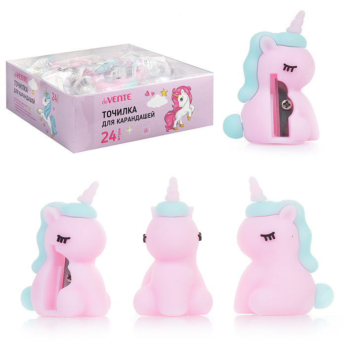 Точилка для карандашей "Unicorn" 28x37x50 мм, 1 отверстие, пластиковая с покрытием Soft Tou