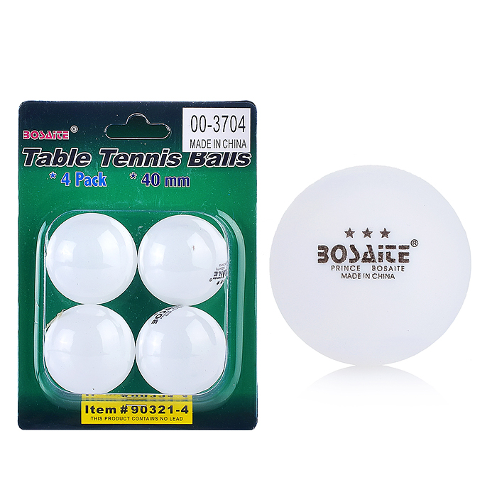 Набор мячей для тенниса 00-3704 (4 шт.) белые, блистер Набор мячей для тенниса 00-3704 (4 шт.) белые, блистер