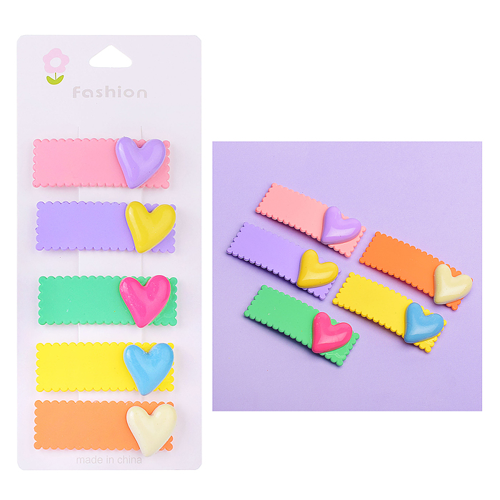 Набор заколок для волос 00-3883 "Сердечки" в пакете Набор заколок для волос 00-3883 "Сердечки" в пакете