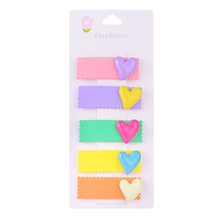 Фото к товару Набор заколок для волос 00-3883 "Сердечки" в пакете Набор заколок для волос 00-3883 "Сердечки" в пакете