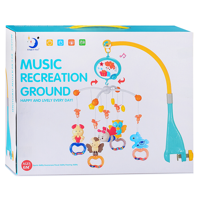 Мобиль HL2020-44 "Чудные животные" музыкальный, на кроватку, в коробке