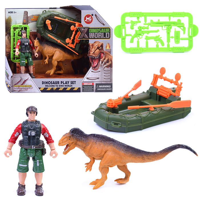 Набор динозавров C6-3 "Юрский период" с фигуркой, динозавром и лодкой в коробке Набор динозавров C6-3 "Юрский период" с фигуркой, динозавром и лодкой в коробке